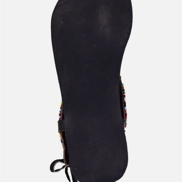 Beaded African Gladiator Sandal Bohemian Leather Masai Kenya US 8/8.5 EUR 39 - Picture 4 of 5